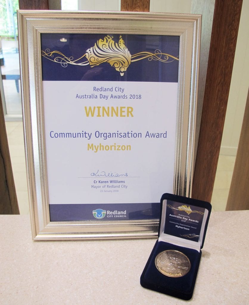 Myhorizon wins Community Organisation Award for Redland City Australia Day Awards 2018